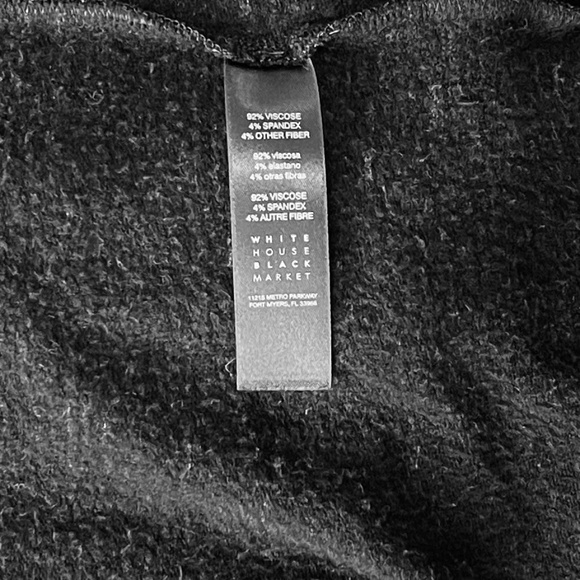 White House Black Market Open Fleecy Cardigan Cozy Black & White Women's Size M - Picture 13 of 13